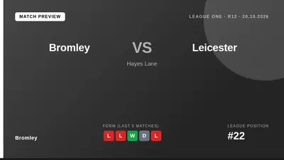 Bottom side Bromley, with just eight points from nine games, welcome Leicester City to Hayes Lane on Tuesday night...